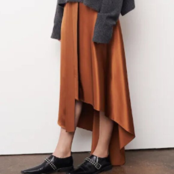 Elizabeth and James Dresses & Skirts - Elizabeth and James Bronze Silk Midi Skirt